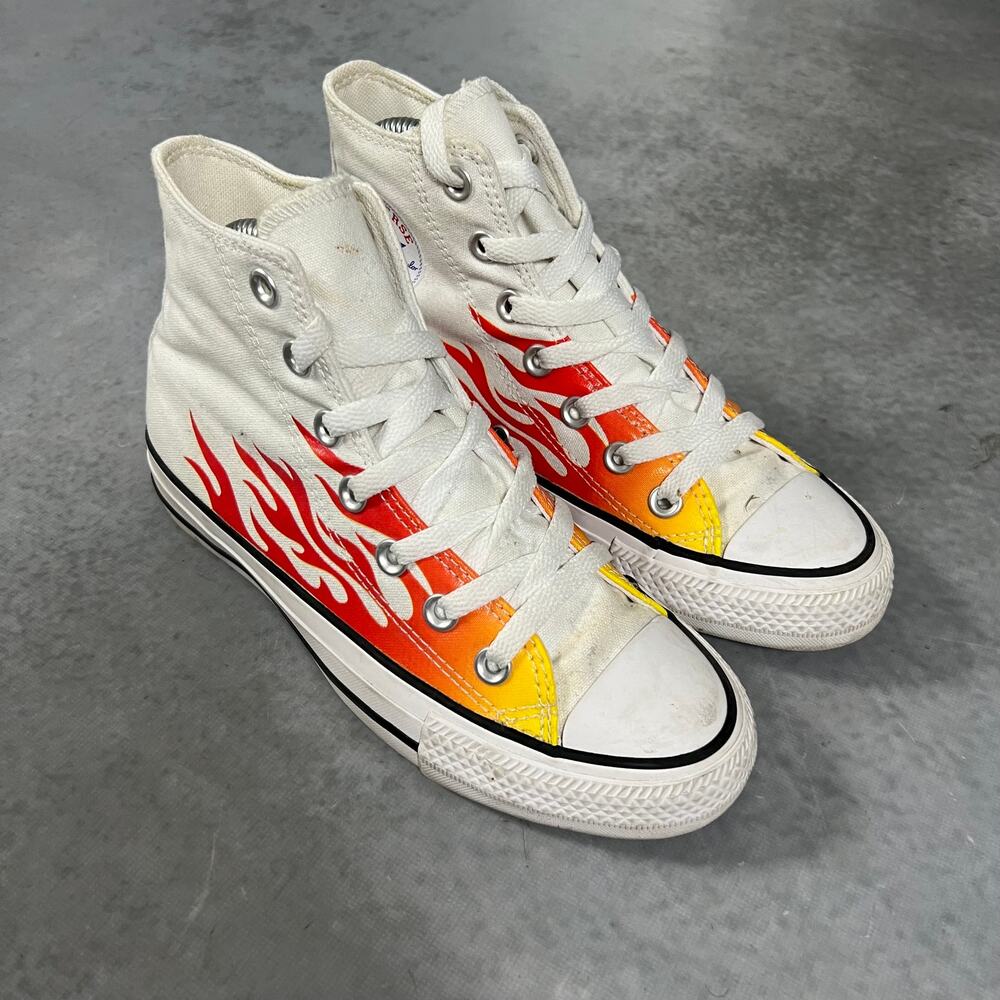 Converse Chuck Taylor All Star Fire Flames Youth Size 5 Junior Shoes